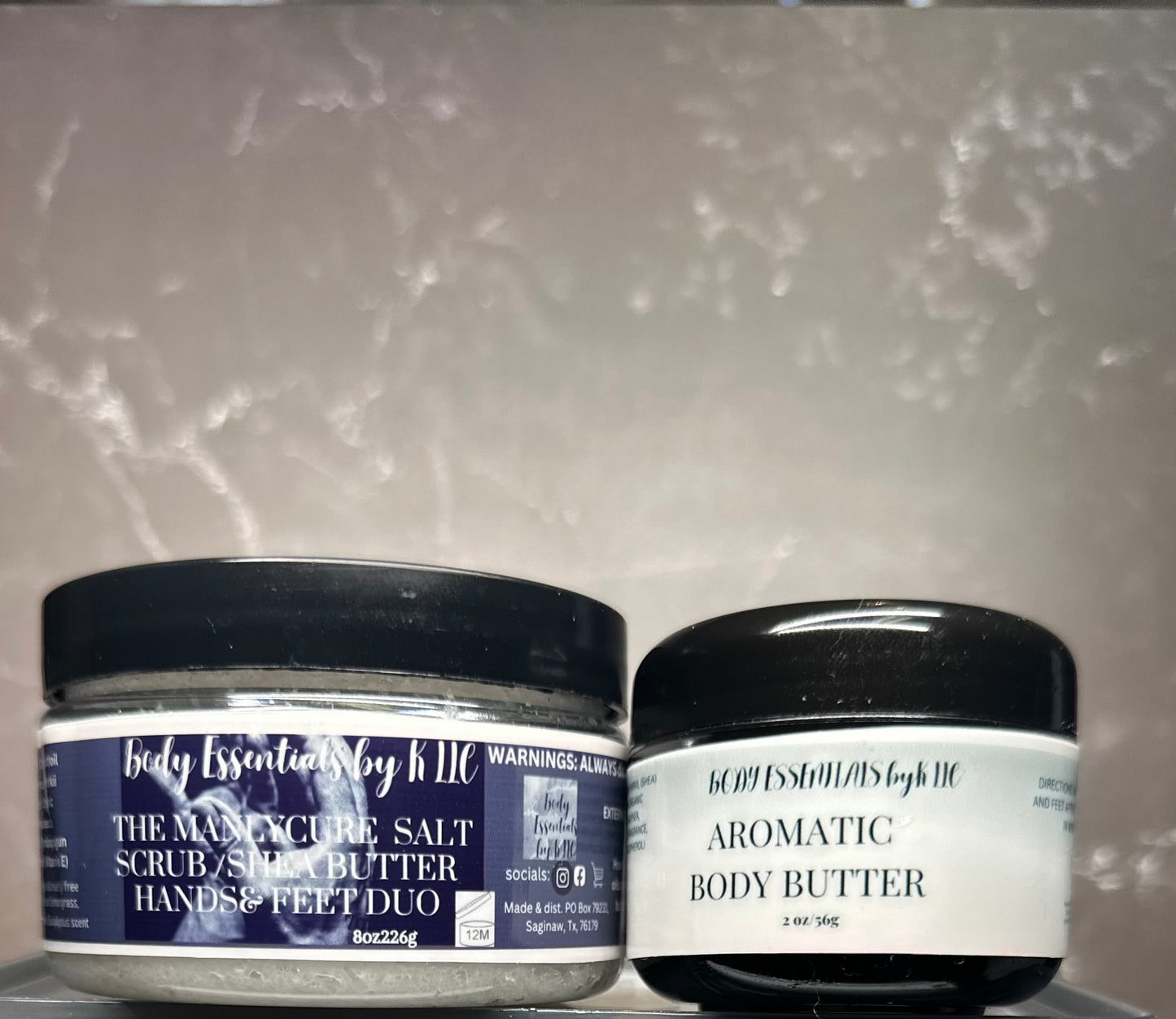 The ManlyCure Salt Scrub/ Shea Butter Hands & Feet Duo